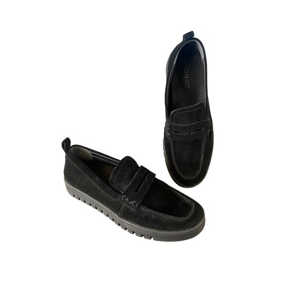 Vionic Shoes - Vionic Uptown black suede slip on loafer
